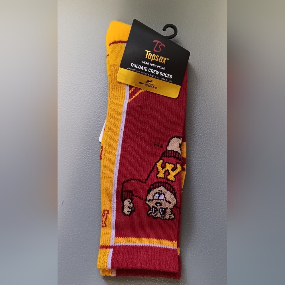 NWT TOPSOX MENS UNIVERSITY OF MINNESOTA TAILGATE CREW SOCKS SZ L 9-11